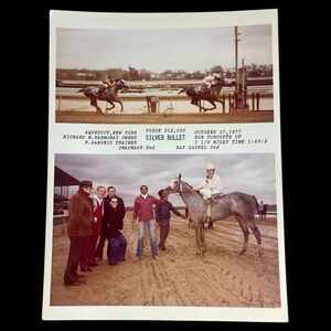 Vintage 1977 Horse Racing Photo Aqueduct SILVER BULLET Winner Circle